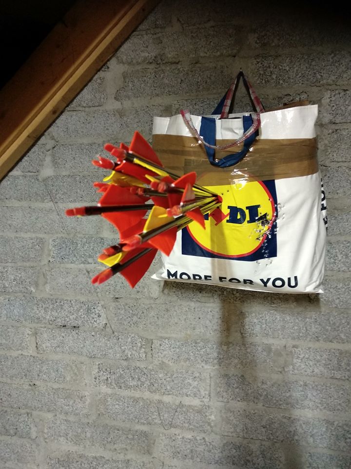 Lidl shopping bags make perfect archery targets with a nice bullseye | Old Bald Man